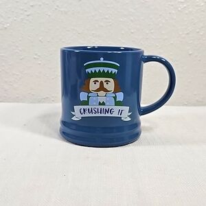Threshold Christmas Crushing It Nutcracker Doll Blue with Green Coffee Mug